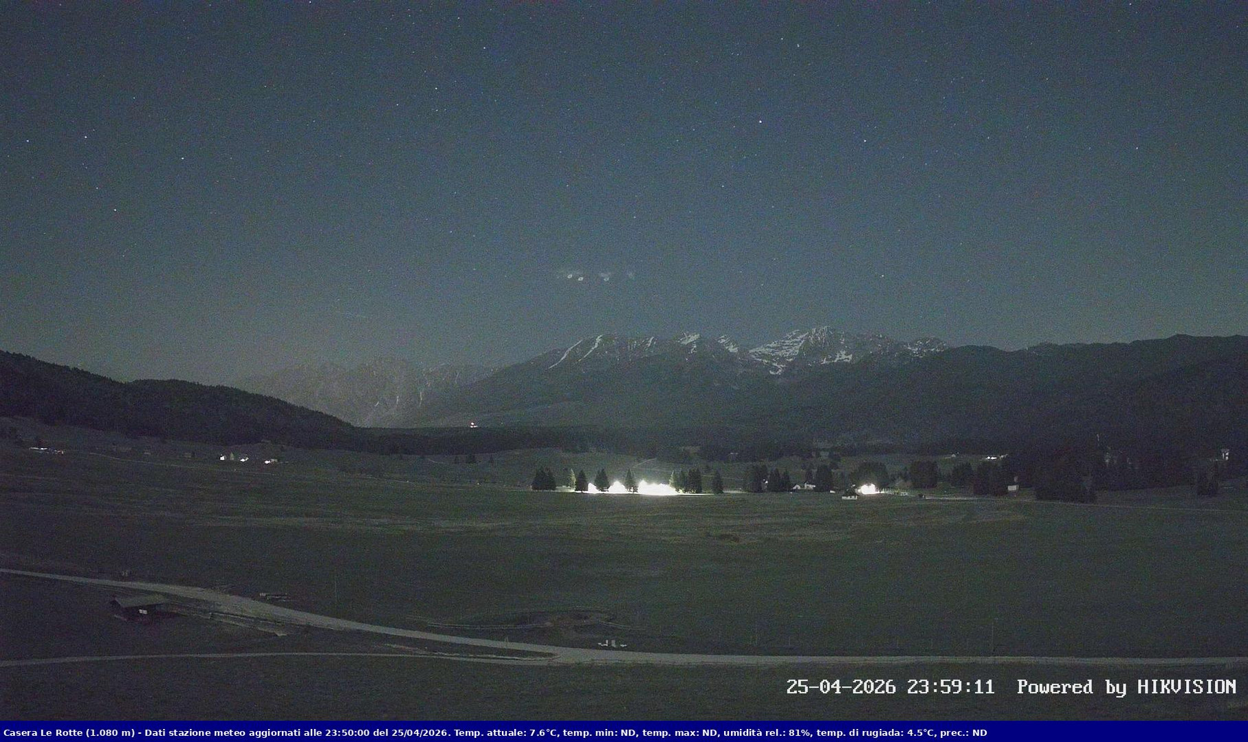 time-lapse frame, Pian Cansiglio - Casera Le Rotte webcam