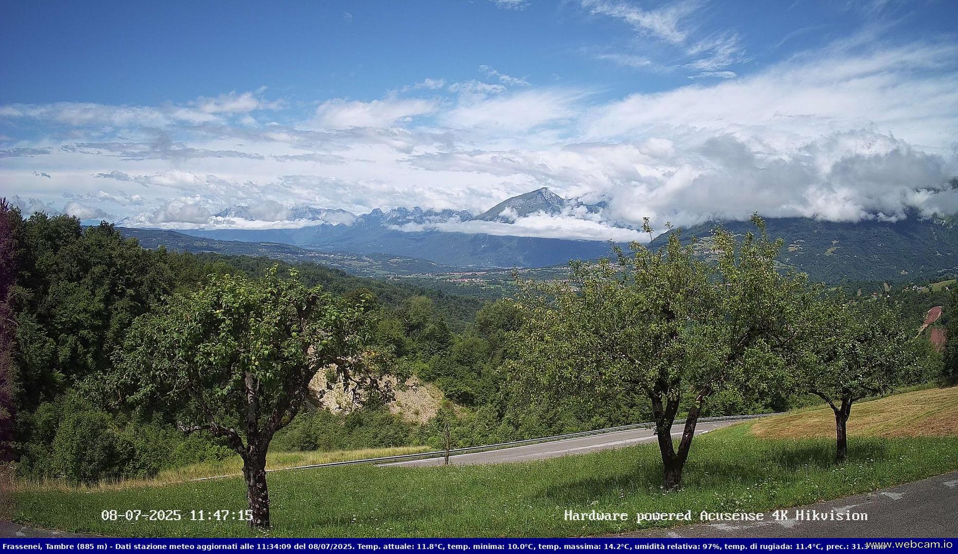 time-lapse frame, Webcam Tambre - Fraz. Frassinei (BL) webcam