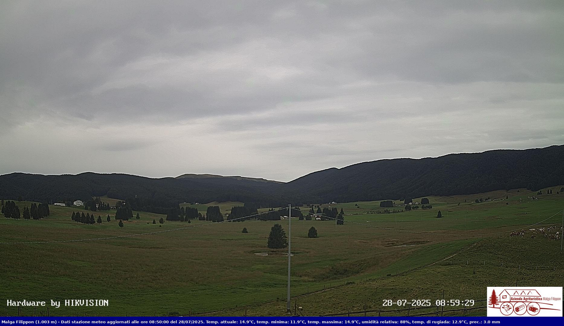 time-lapse frame, Pian Cansiglio - Agriturismo Malga Filippon webcam