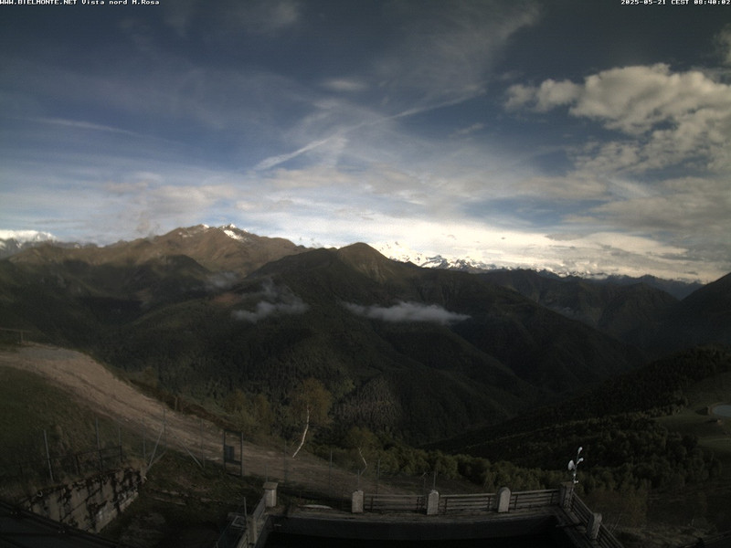 time-lapse frame, Bielmonte M. Marca vista M. Rosa e Valsessera webcam