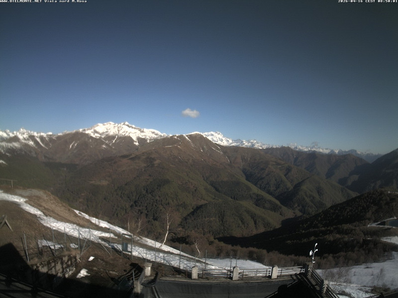 time-lapse frame, Bielmonte M. Marca vista M. Rosa e Valsessera webcam