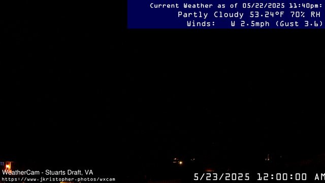time-lapse frame, Stuarts Draft, VA webcam