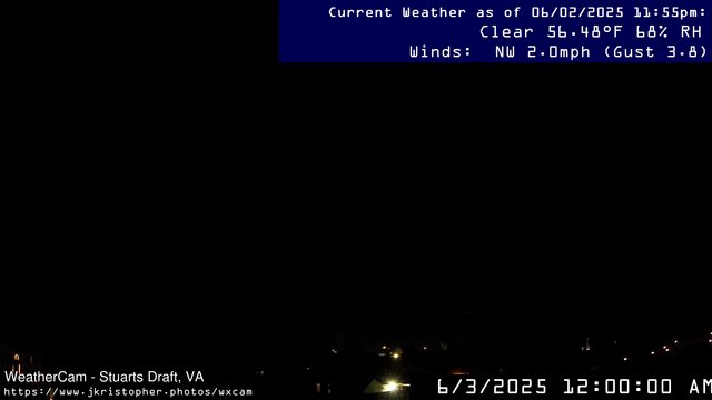 time-lapse frame, Stuarts Draft, VA webcam