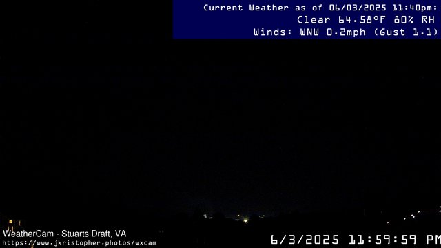 time-lapse frame, Stuarts Draft, VA webcam