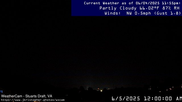 time-lapse frame, Stuarts Draft, VA webcam