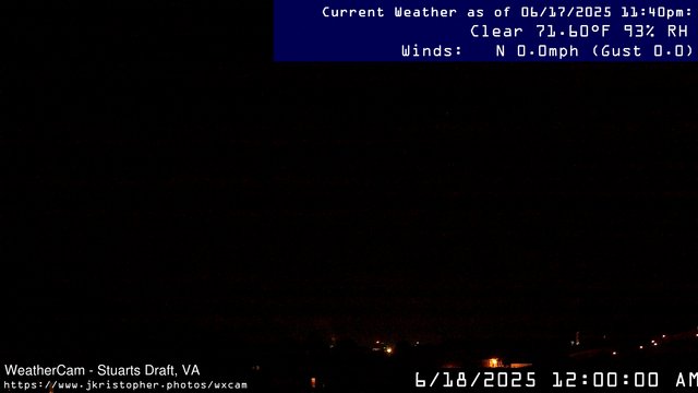time-lapse frame, Stuarts Draft, VA webcam