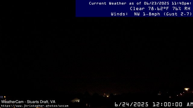 time-lapse frame, Stuarts Draft, VA webcam