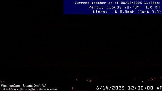 time-lapse frame, Stuarts Draft, VA webcam