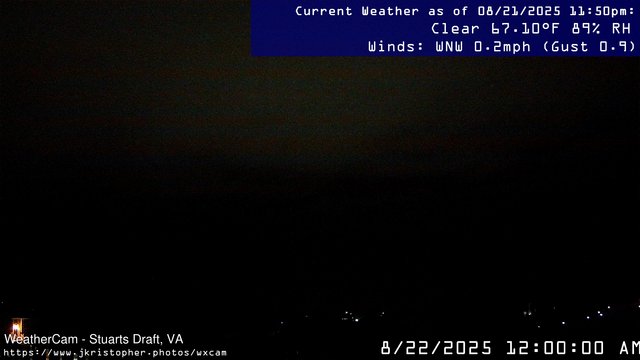 time-lapse frame, Stuarts Draft, VA webcam