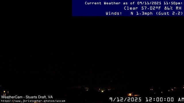 time-lapse frame, Stuarts Draft, VA webcam