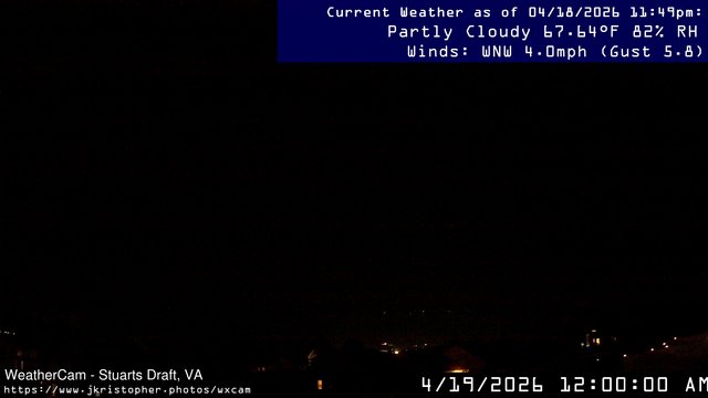 time-lapse frame, Stuarts Draft, VA webcam