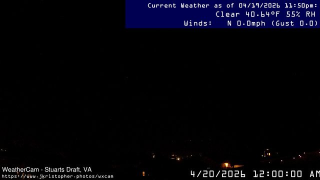 time-lapse frame, Stuarts Draft, VA webcam