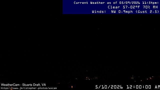 time-lapse frame, Stuarts Draft, VA webcam
