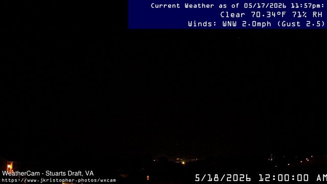 time-lapse frame, Stuarts Draft, VA webcam