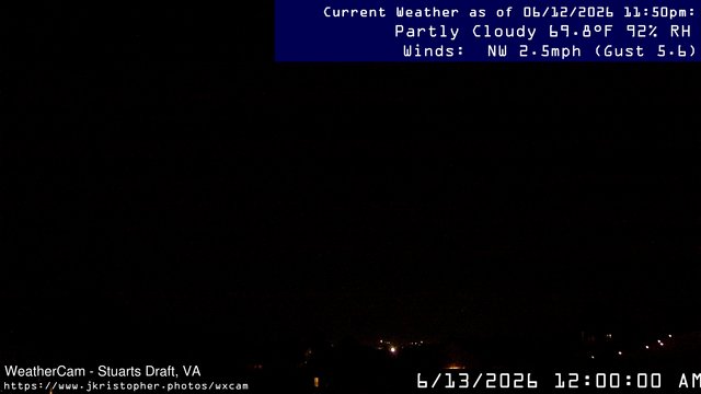 time-lapse frame, Stuarts Draft, VA webcam