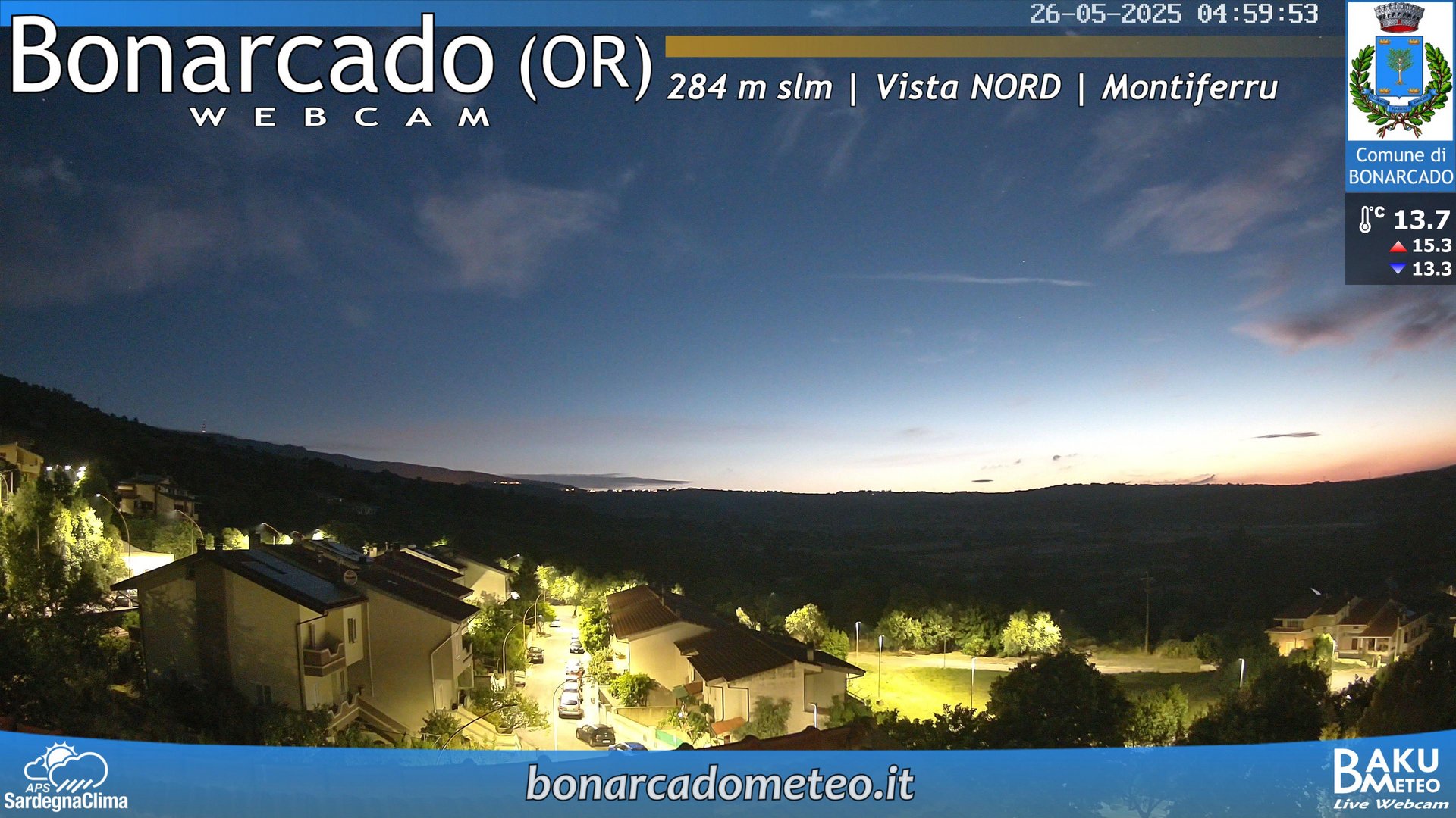 time-lapse frame, Bonarcado NORD webcam