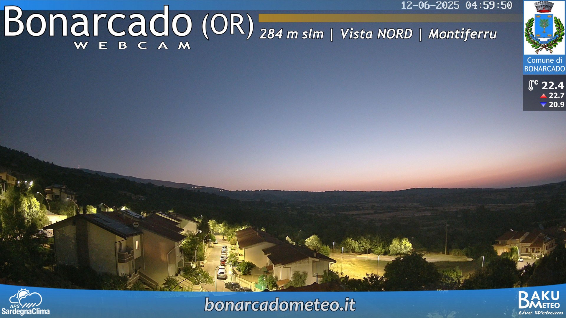 time-lapse frame, Bonarcado NORD webcam