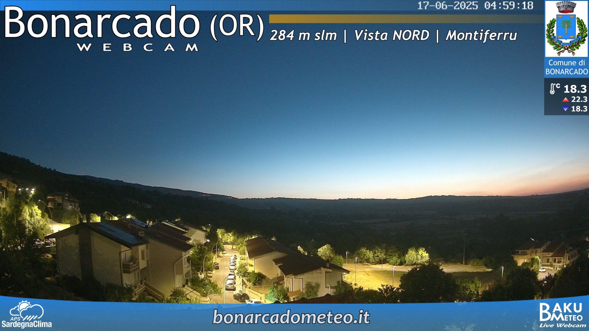 time-lapse frame, Bonarcado NORD webcam