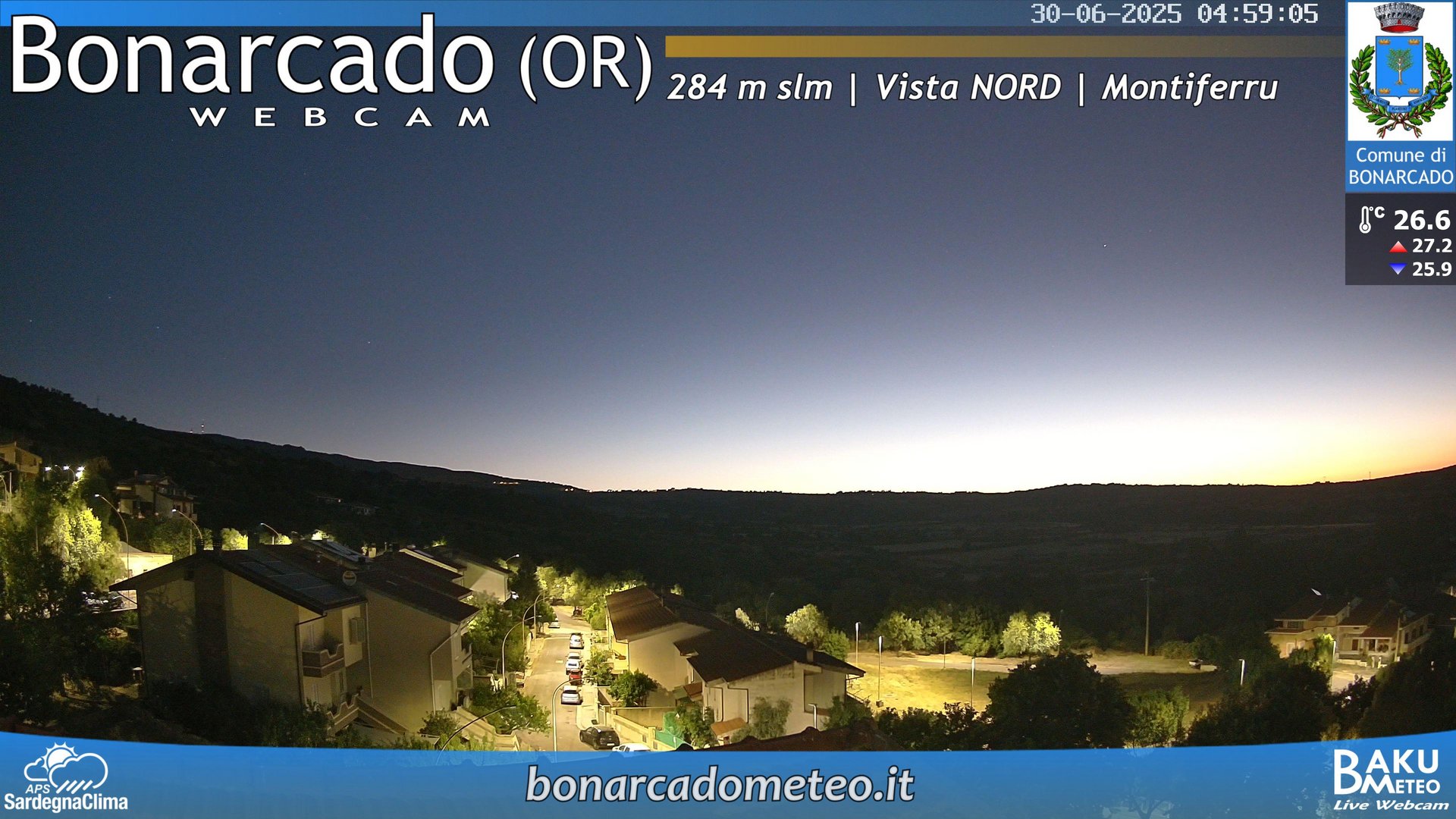 time-lapse frame, Bonarcado NORD webcam