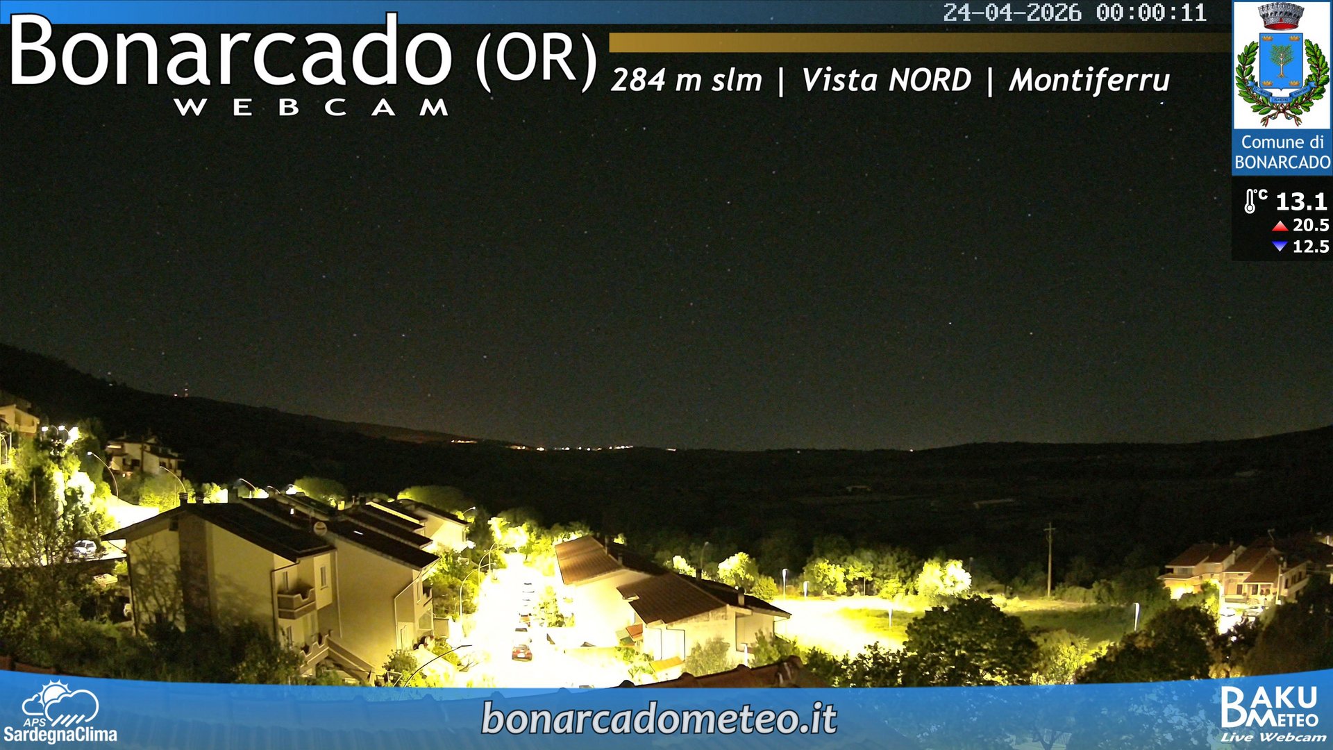 time-lapse frame, Bonarcado NORD webcam
