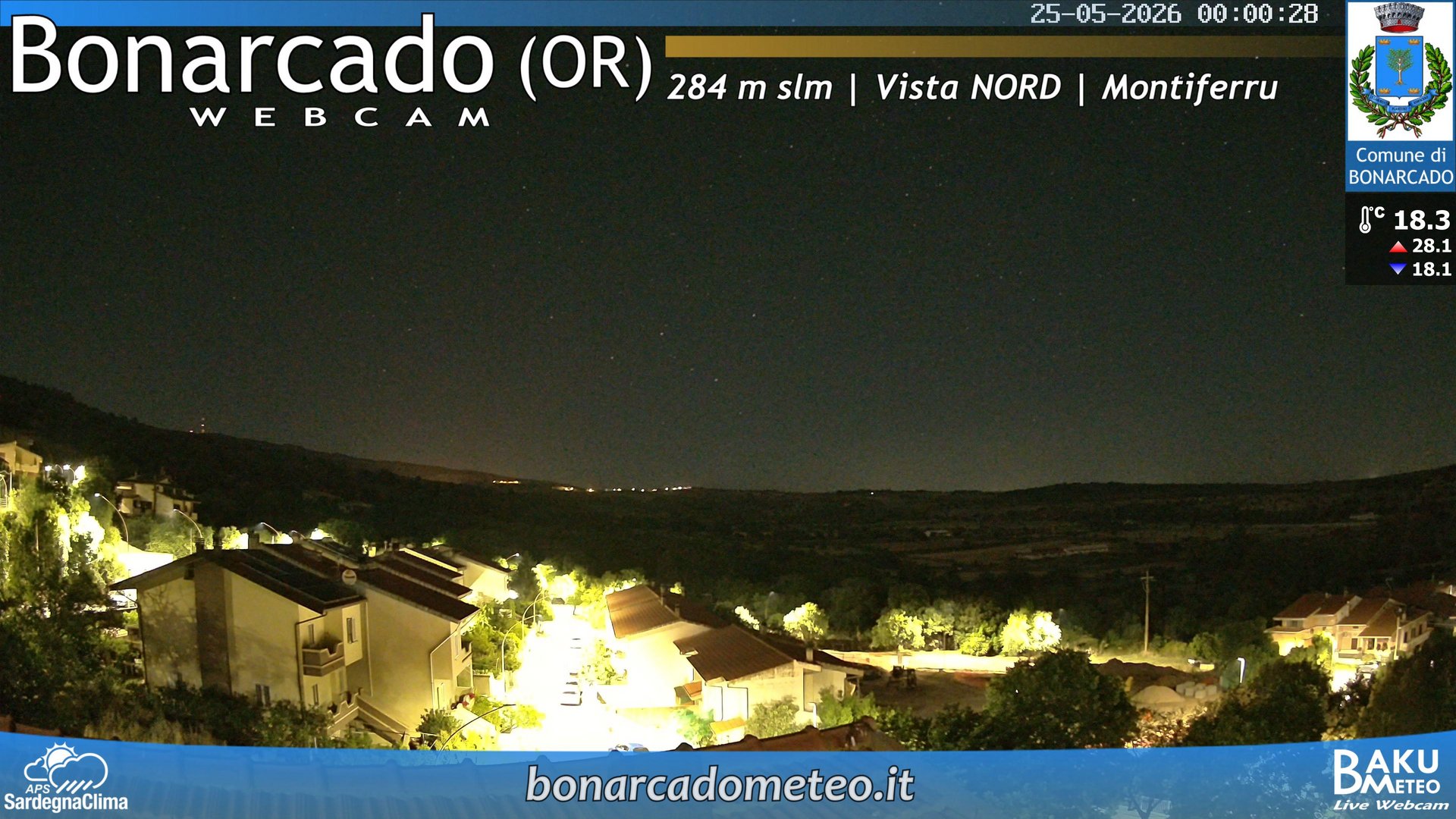 time-lapse frame, Bonarcado NORD webcam
