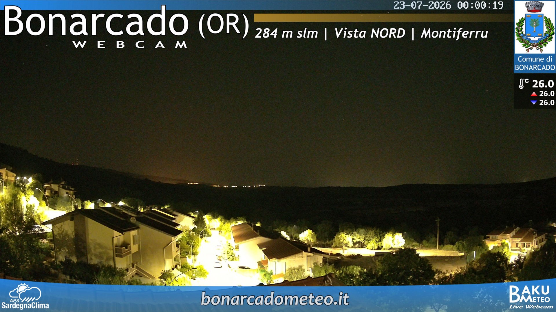 time-lapse frame, Bonarcado NORD webcam