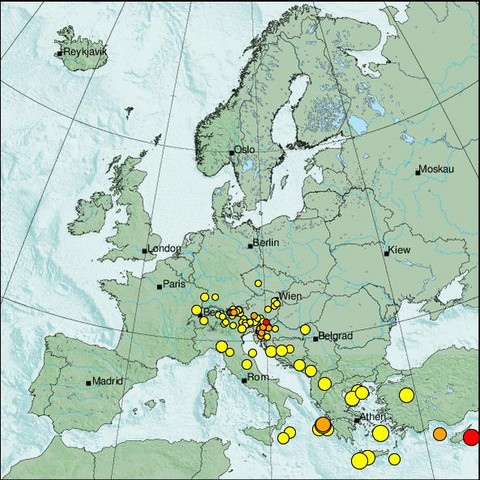 time-lapse frame, Erdbeben Europa webcam