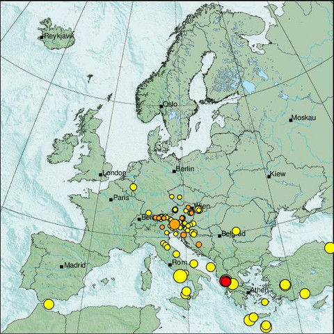 time-lapse frame, Erdbeben Europa webcam