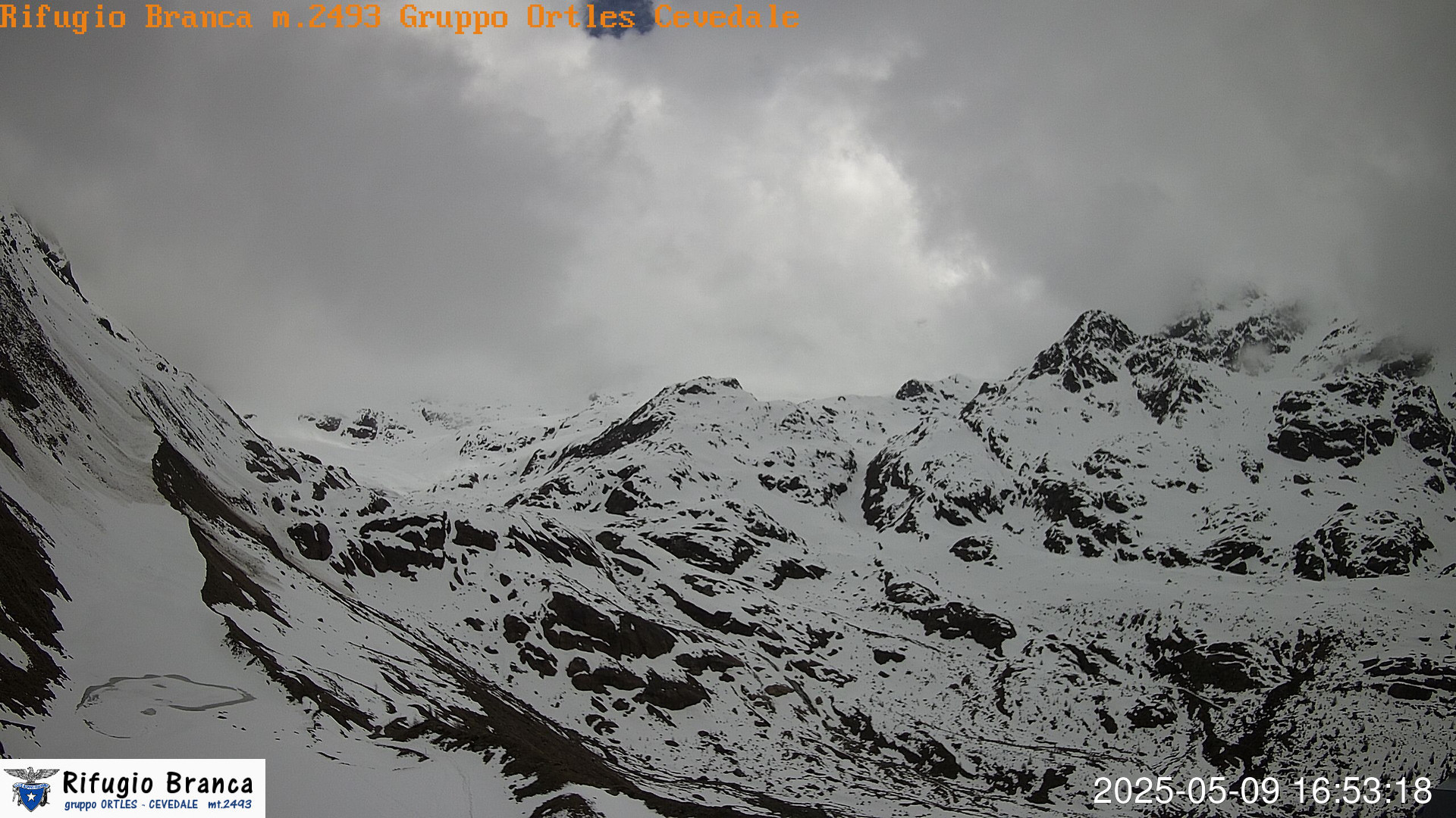 time-lapse frame, Rifugio Branca  Ghiacciaio dei Forni webcam