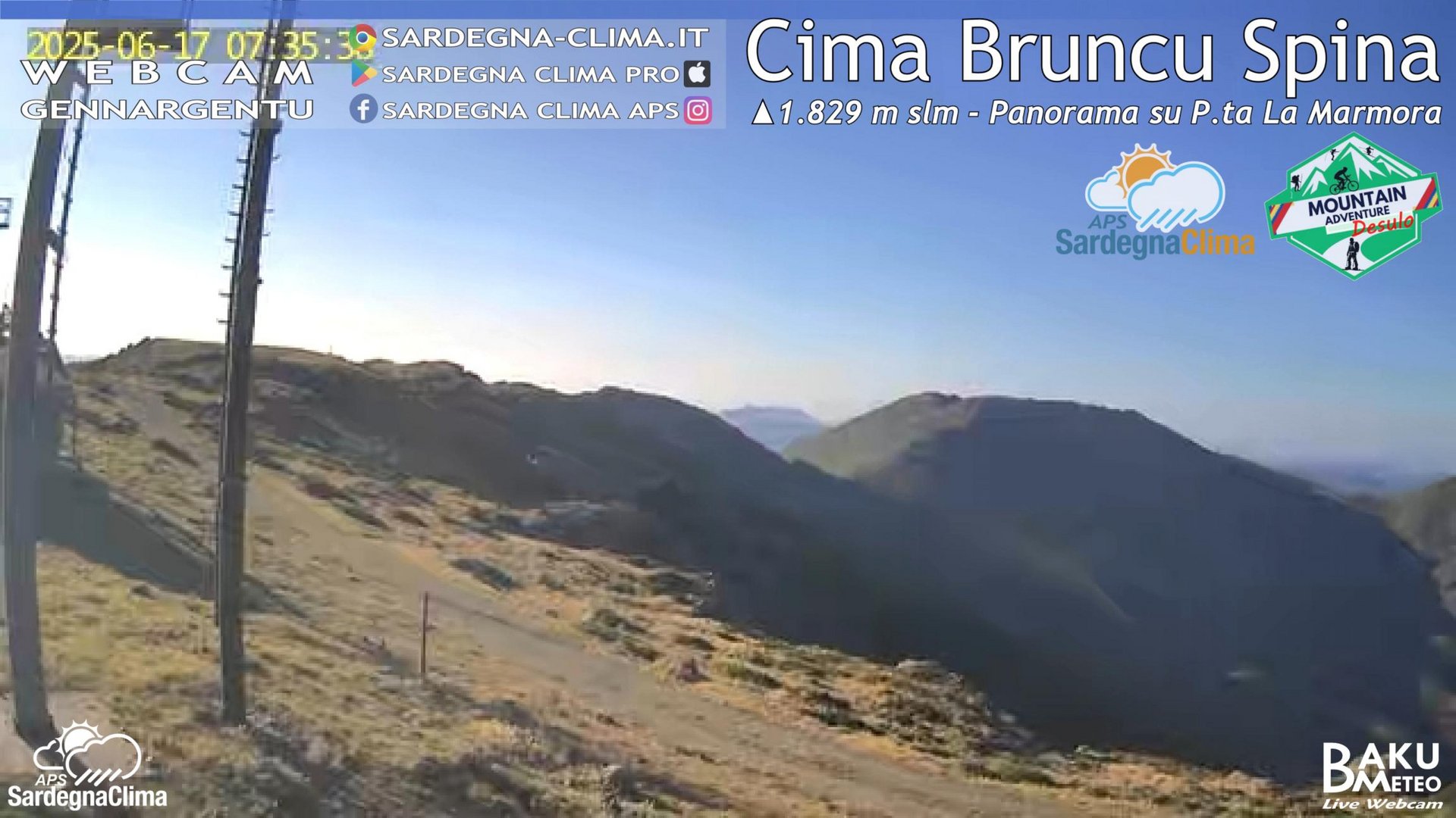 time-lapse frame, Cima Bruncu webcam