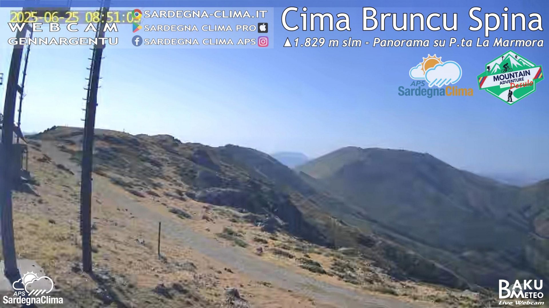 time-lapse frame, Cima Bruncu webcam