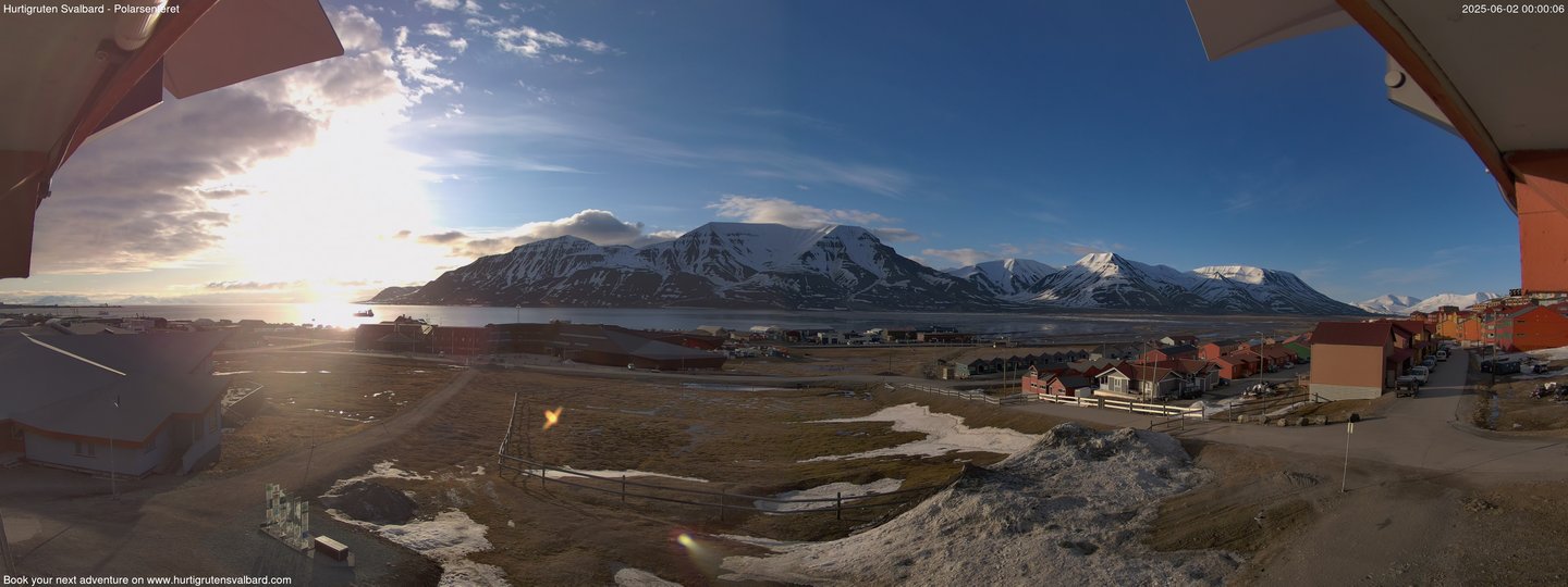 time-lapse frame, Hurtigruten Svalbard - Hiorthfjellet webcam