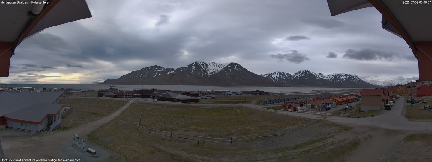 time-lapse frame, Hurtigruten Svalbard - Hiorthfjellet webcam