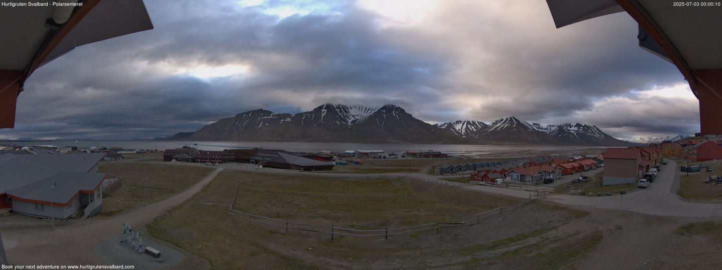 time-lapse frame, Hurtigruten Svalbard - Hiorthfjellet webcam