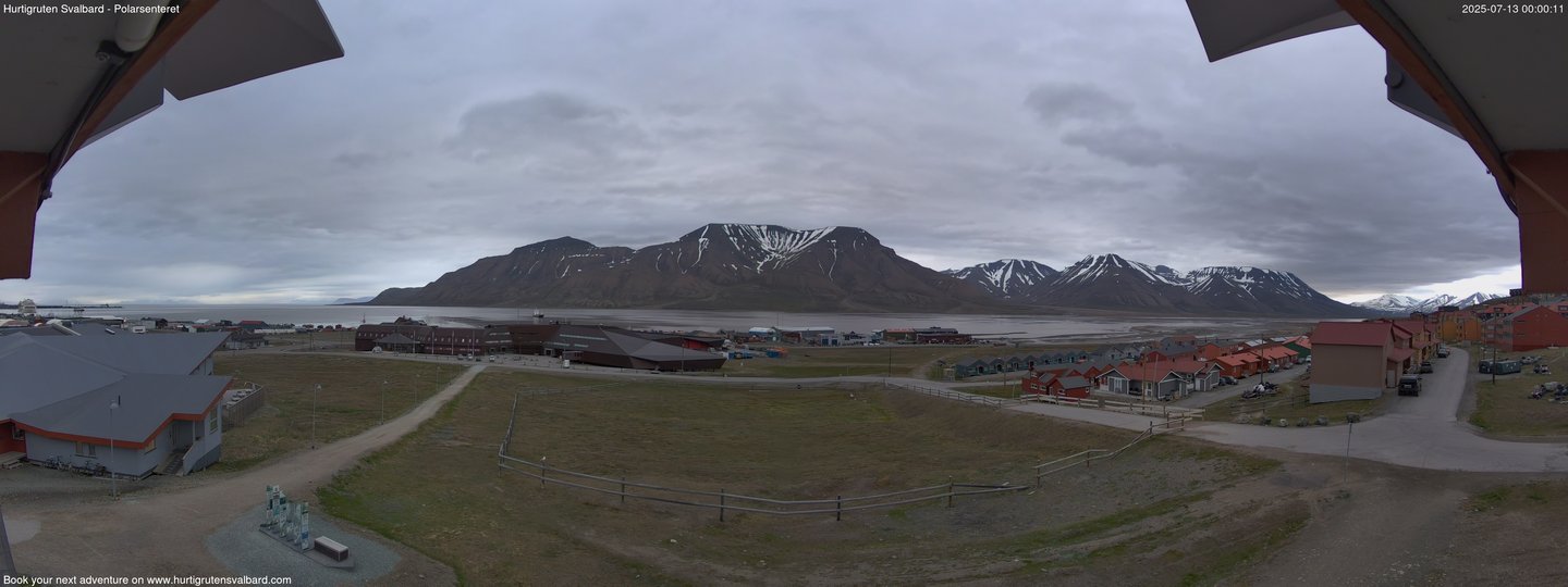 time-lapse frame, Hurtigruten Svalbard - Hiorthfjellet webcam