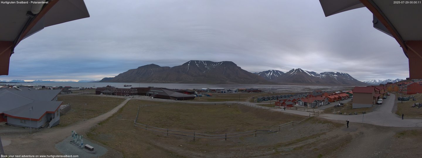 time-lapse frame, Hurtigruten Svalbard - Hiorthfjellet webcam