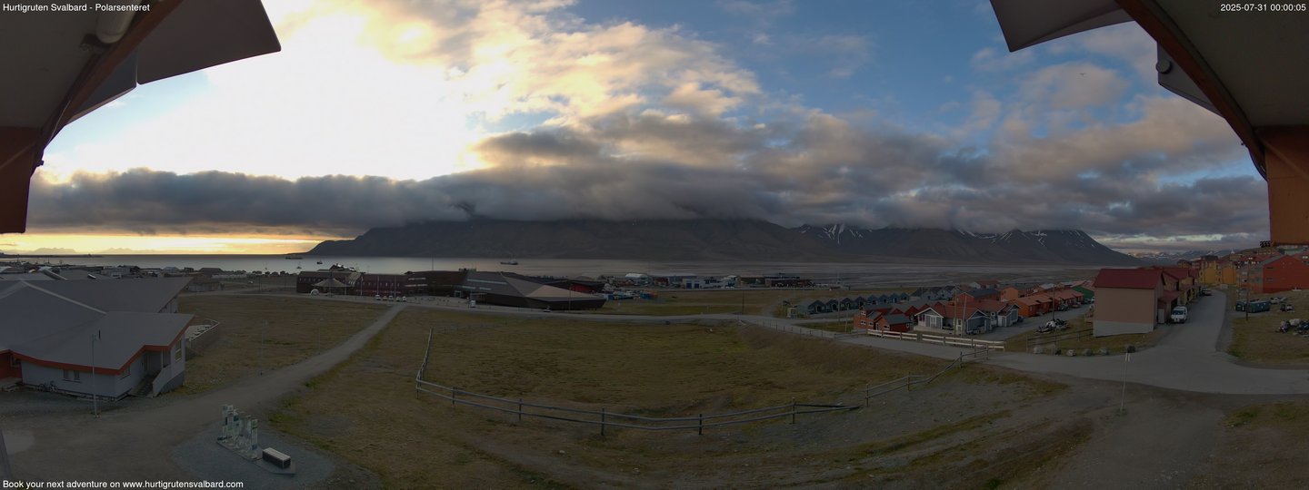time-lapse frame, Hurtigruten Svalbard - Hiorthfjellet webcam