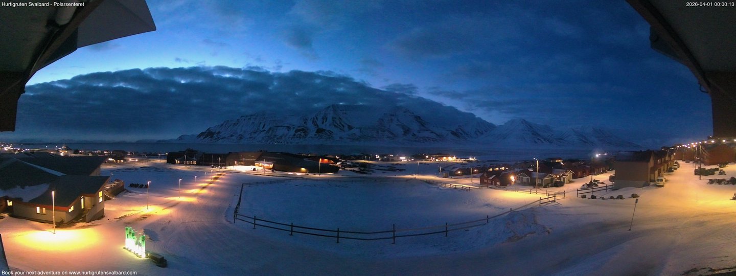time-lapse frame, Hurtigruten Svalbard - Hiorthfjellet webcam