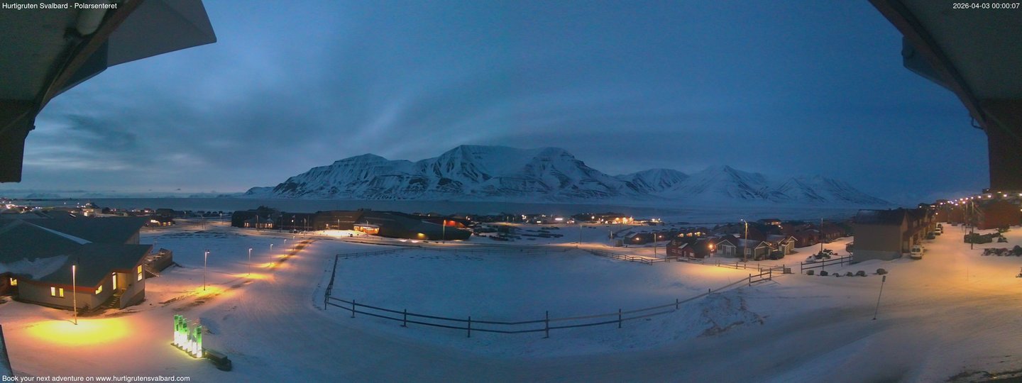 time-lapse frame, Hurtigruten Svalbard - Hiorthfjellet webcam
