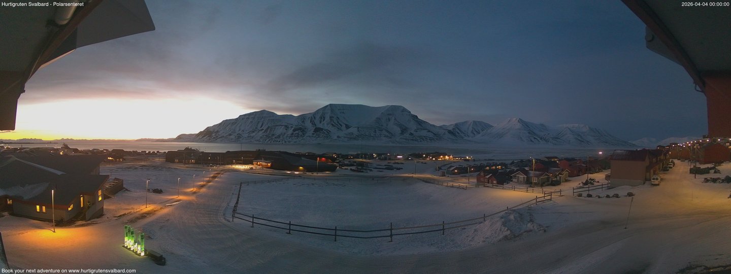 time-lapse frame, Hurtigruten Svalbard - Hiorthfjellet webcam