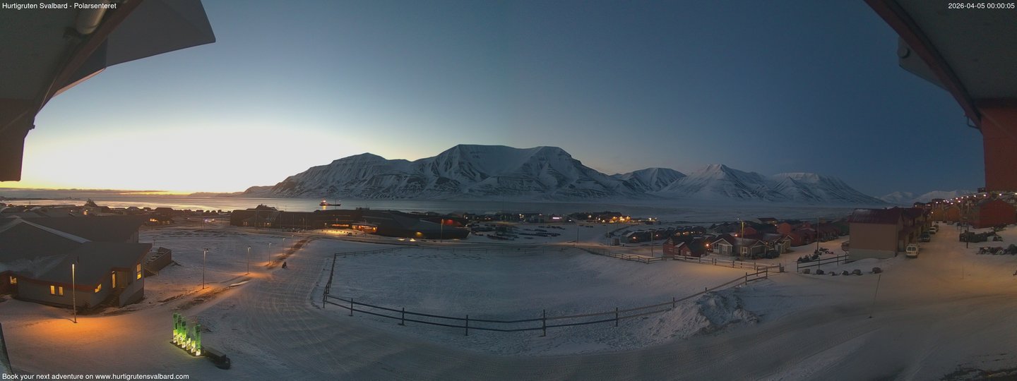 time-lapse frame, Hurtigruten Svalbard - Hiorthfjellet webcam