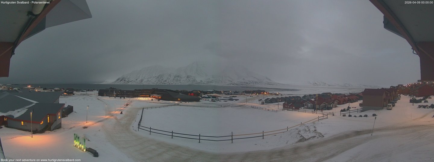 time-lapse frame, Hurtigruten Svalbard - Hiorthfjellet webcam