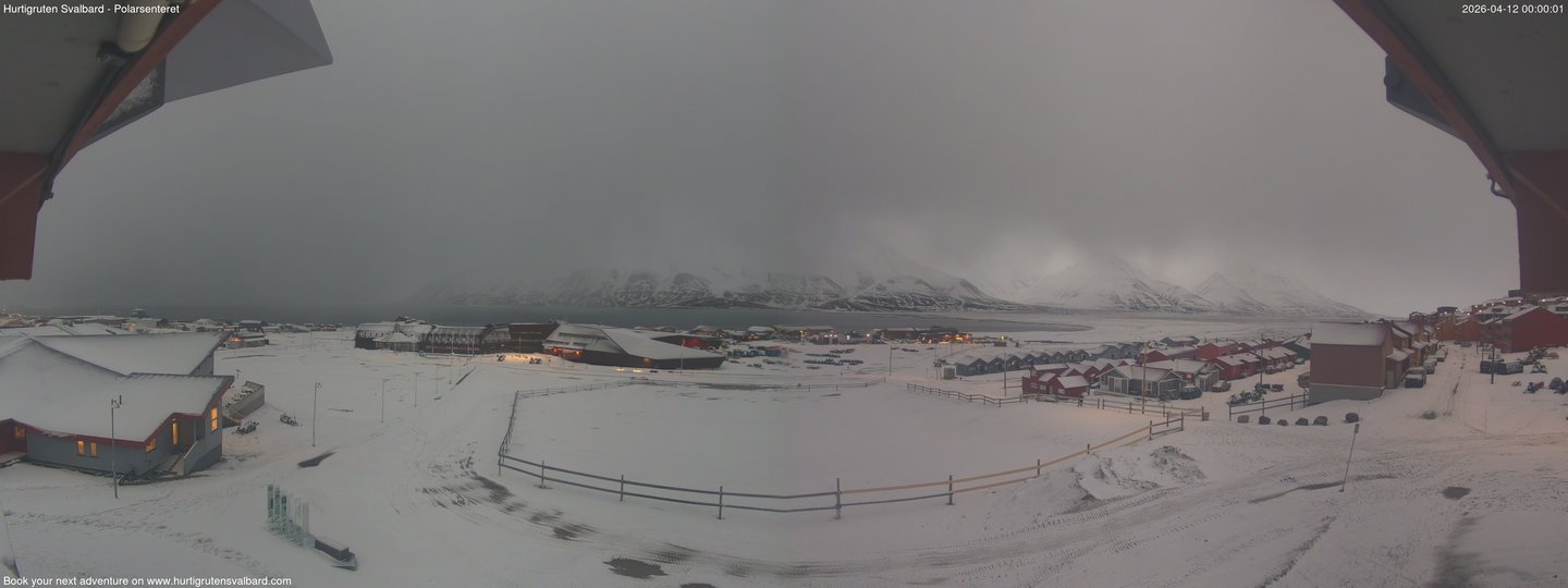 time-lapse frame, Hurtigruten Svalbard - Hiorthfjellet webcam