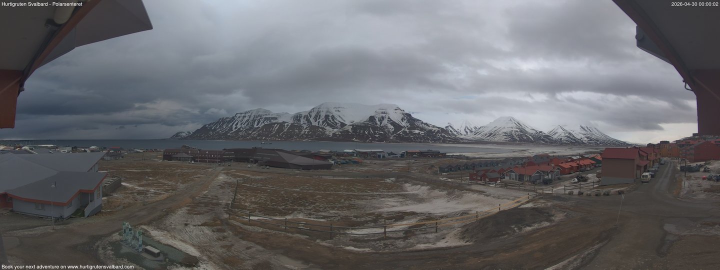time-lapse frame, Hurtigruten Svalbard - Hiorthfjellet webcam