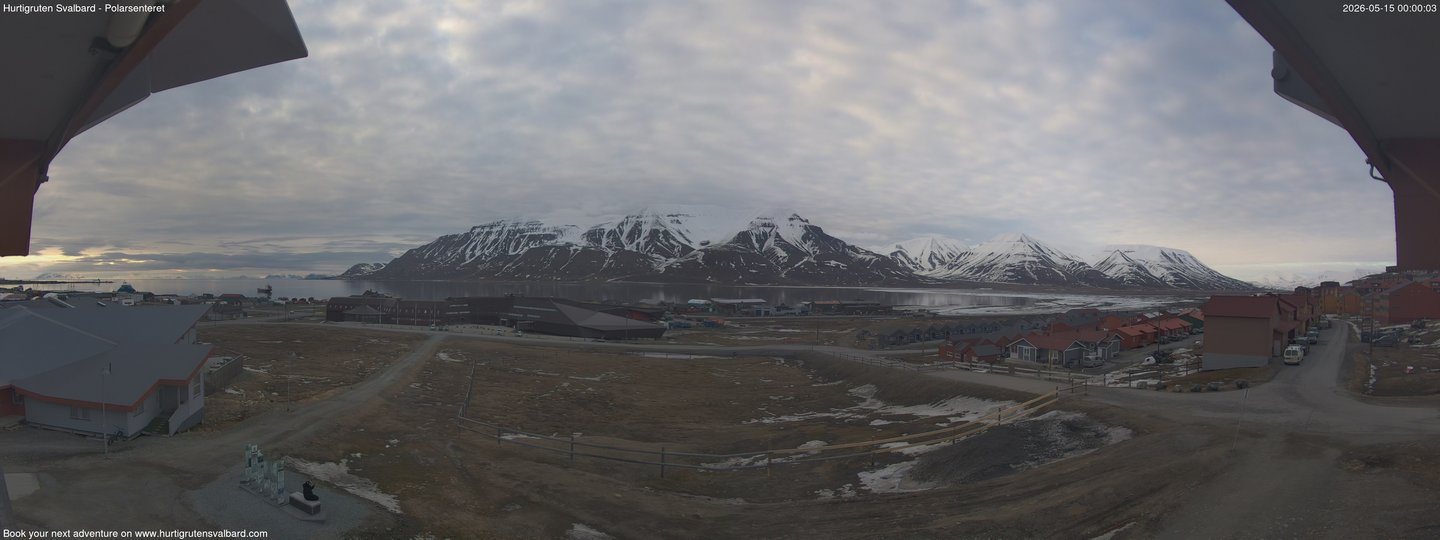 time-lapse frame, Hurtigruten Svalbard - Hiorthfjellet webcam