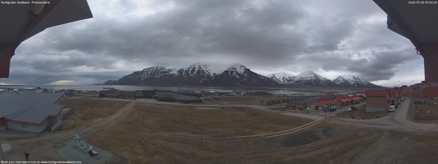 time-lapse frame, Hurtigruten Svalbard - Hiorthfjellet webcam
