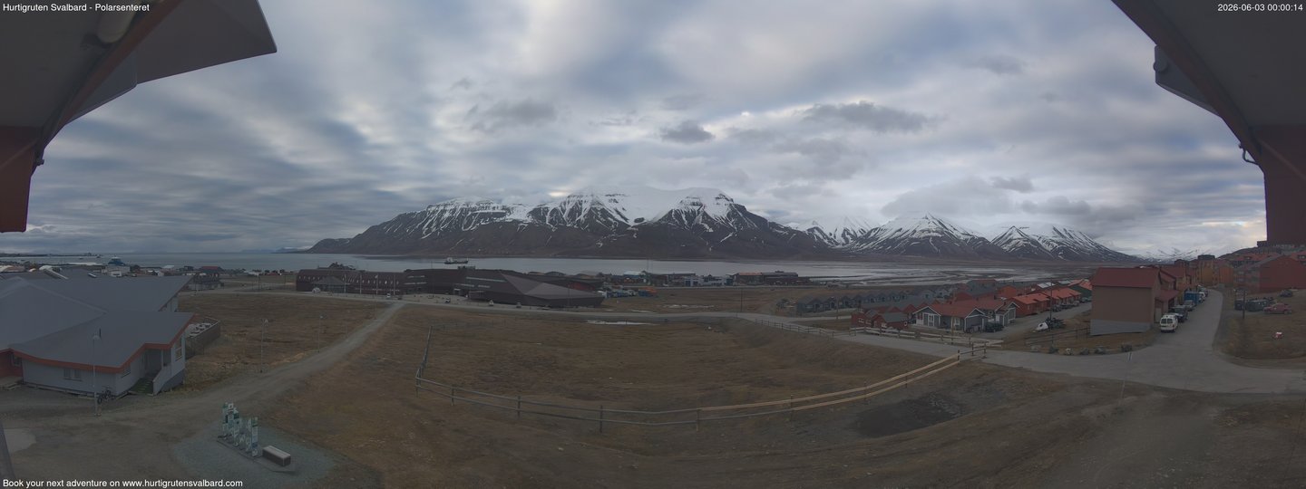 time-lapse frame, Hurtigruten Svalbard - Hiorthfjellet webcam