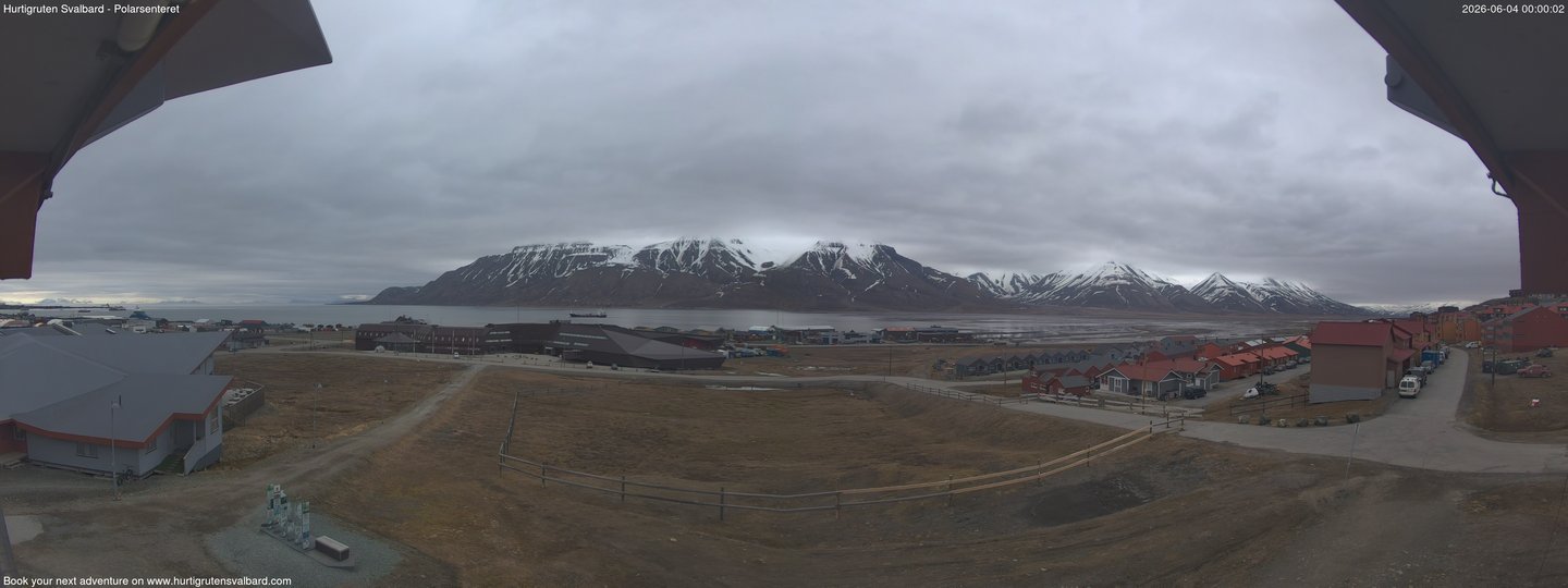 time-lapse frame, Hurtigruten Svalbard - Hiorthfjellet webcam