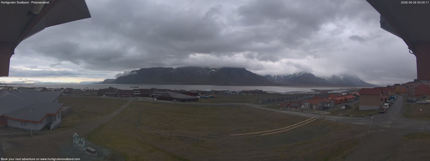 time-lapse frame, Hurtigruten Svalbard - Hiorthfjellet webcam