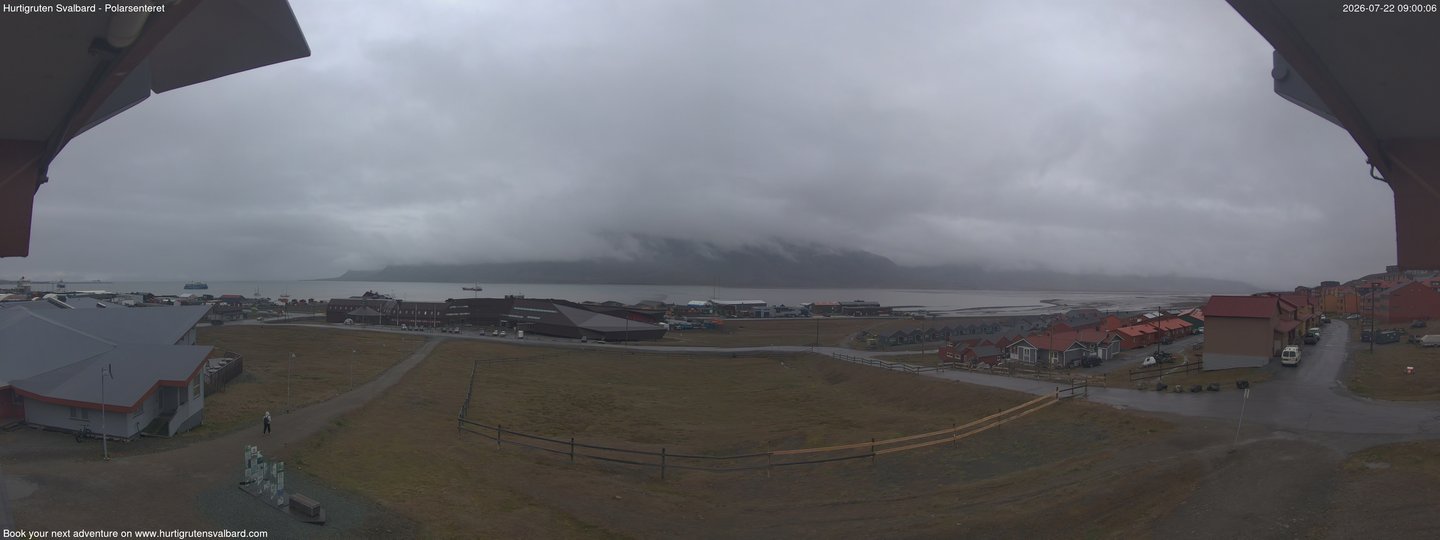 time-lapse frame, Hurtigruten Svalbard - Hiorthfjellet webcam
